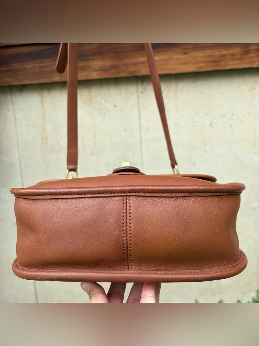 *RARE* Coach Sherbourne #9987 British Tan Leather Vintage 1990s Top Handle Bag - Picture 5 of 12